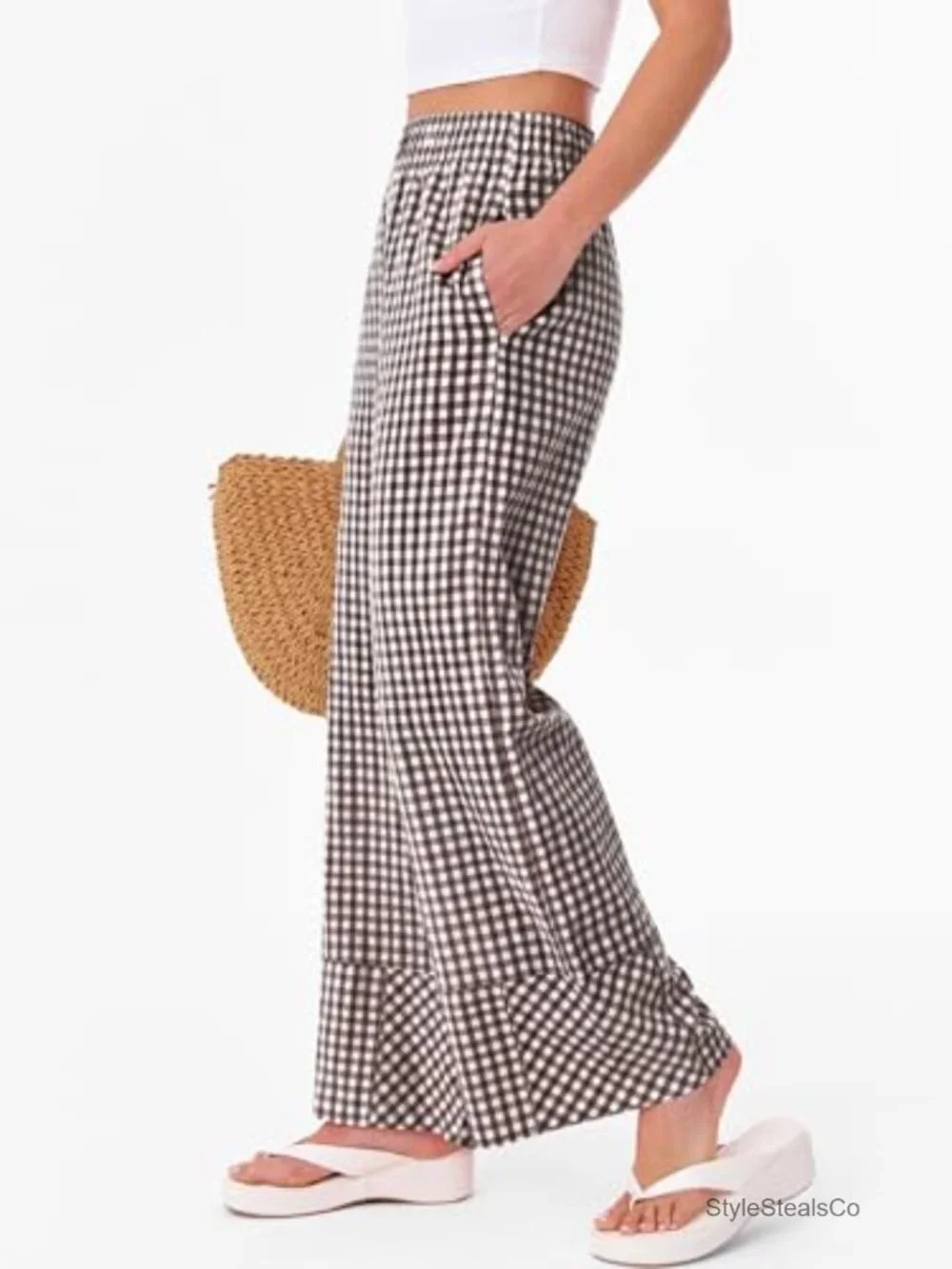 100% Rayon Wide Leg Palazzo Lounge Pajama Bottoms with Pockets